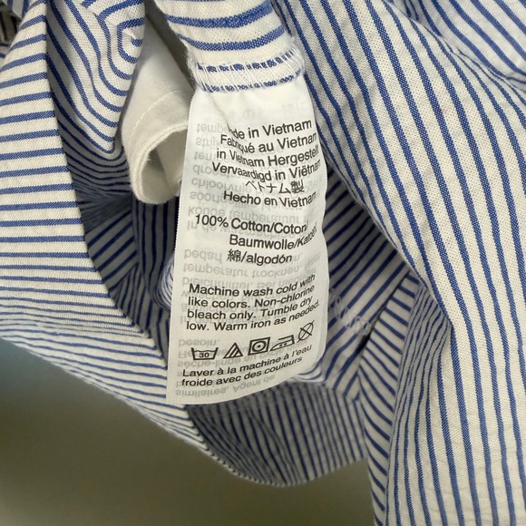 Crewcuts Seersucker Elastic Waist Pull On Skirt Blue White Stripe Girls Size 8 - Picture 5 of 5